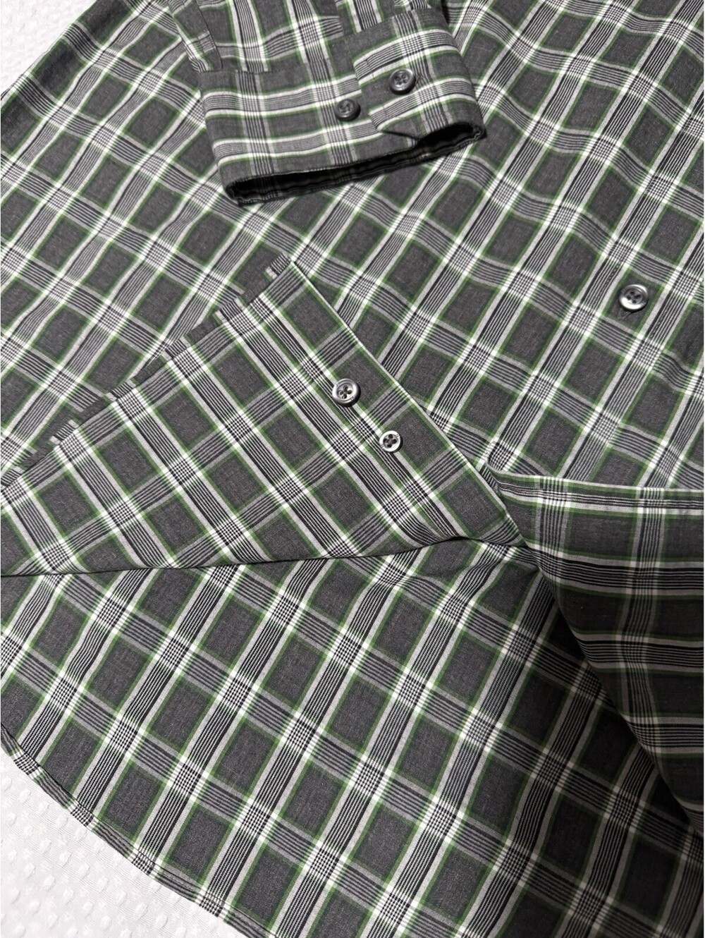 🎄Men’s Dress Shirt Nautica XL Long Sleeve Green Gray - Picture 2 of 12
